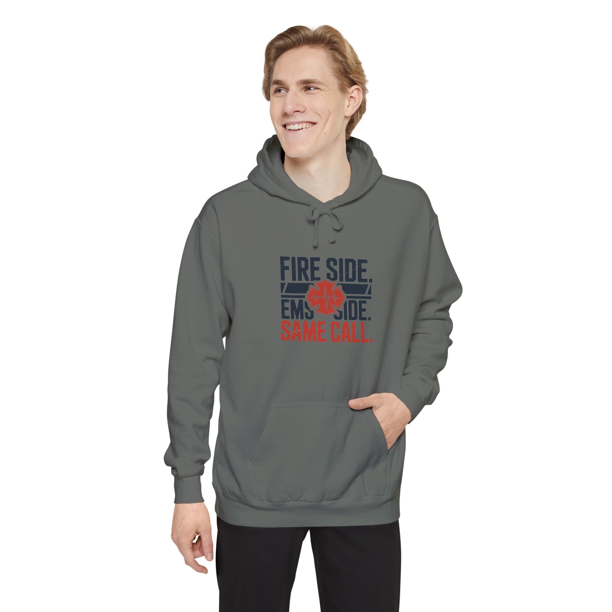 Fire Side EMS Side Same Call Hoodie — alternate view 8