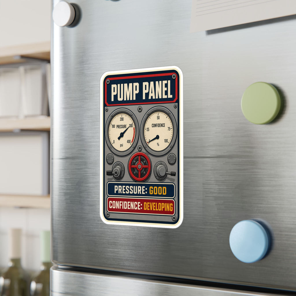 PUMP PANEL — Firefighter Pump Operator Humor Sticker | Weatherproof Vinyl Decal