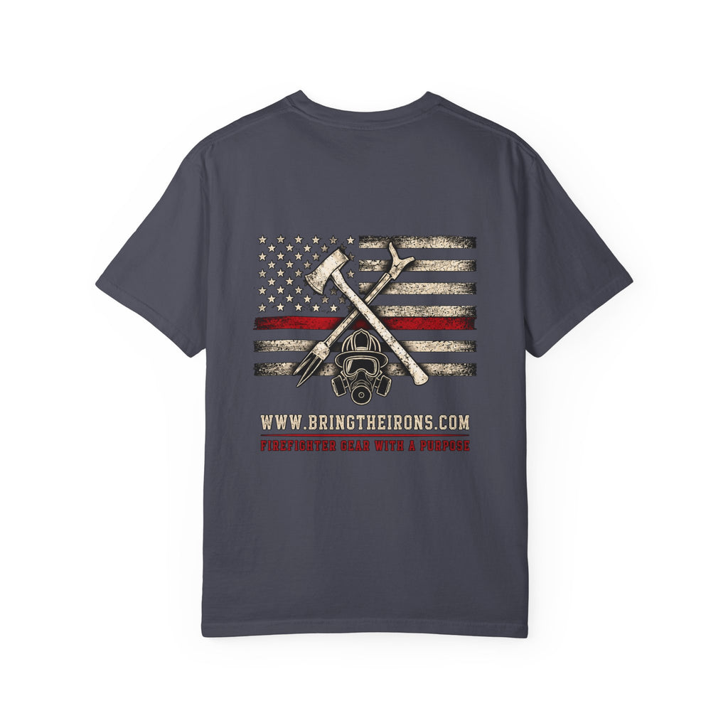 Bring the Irons — Thin Red Line Firefighter Tee — Wordmark Front