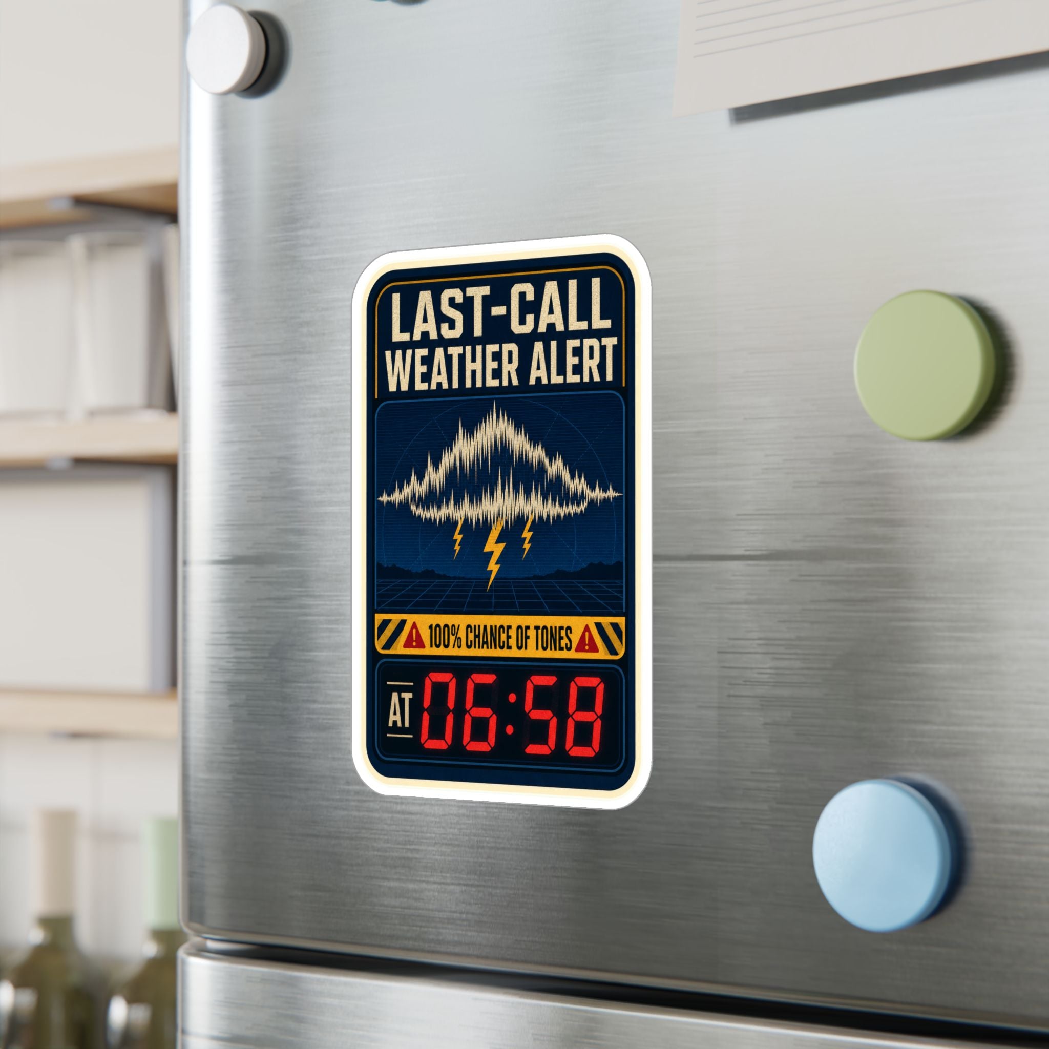 LAST-CALL WEATHER ALERT — Fire & EMS Shift Humor Sticker | Weatherproof Vinyl Decal