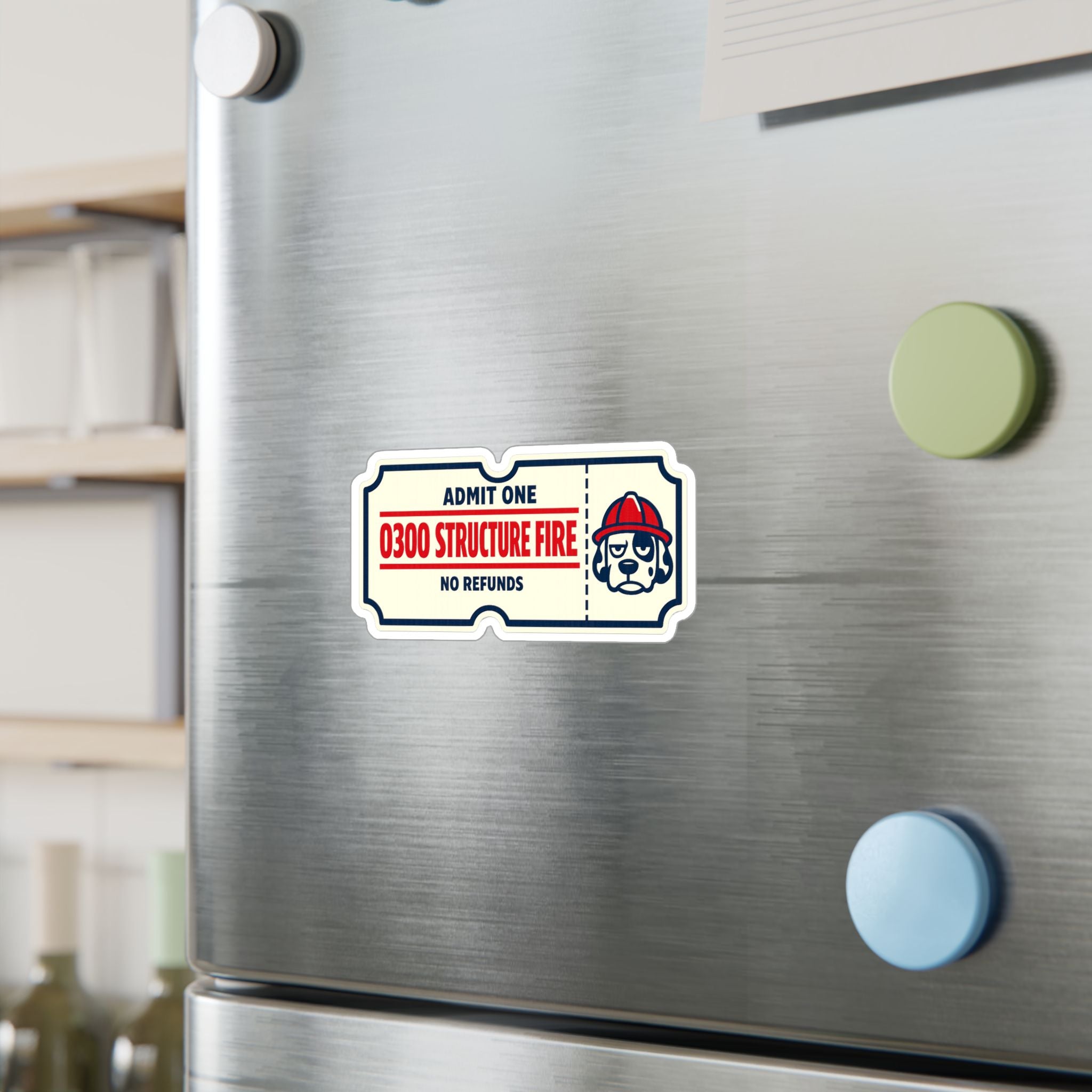 Volunteer firefighter night call humor decal on weatherproof vinyl