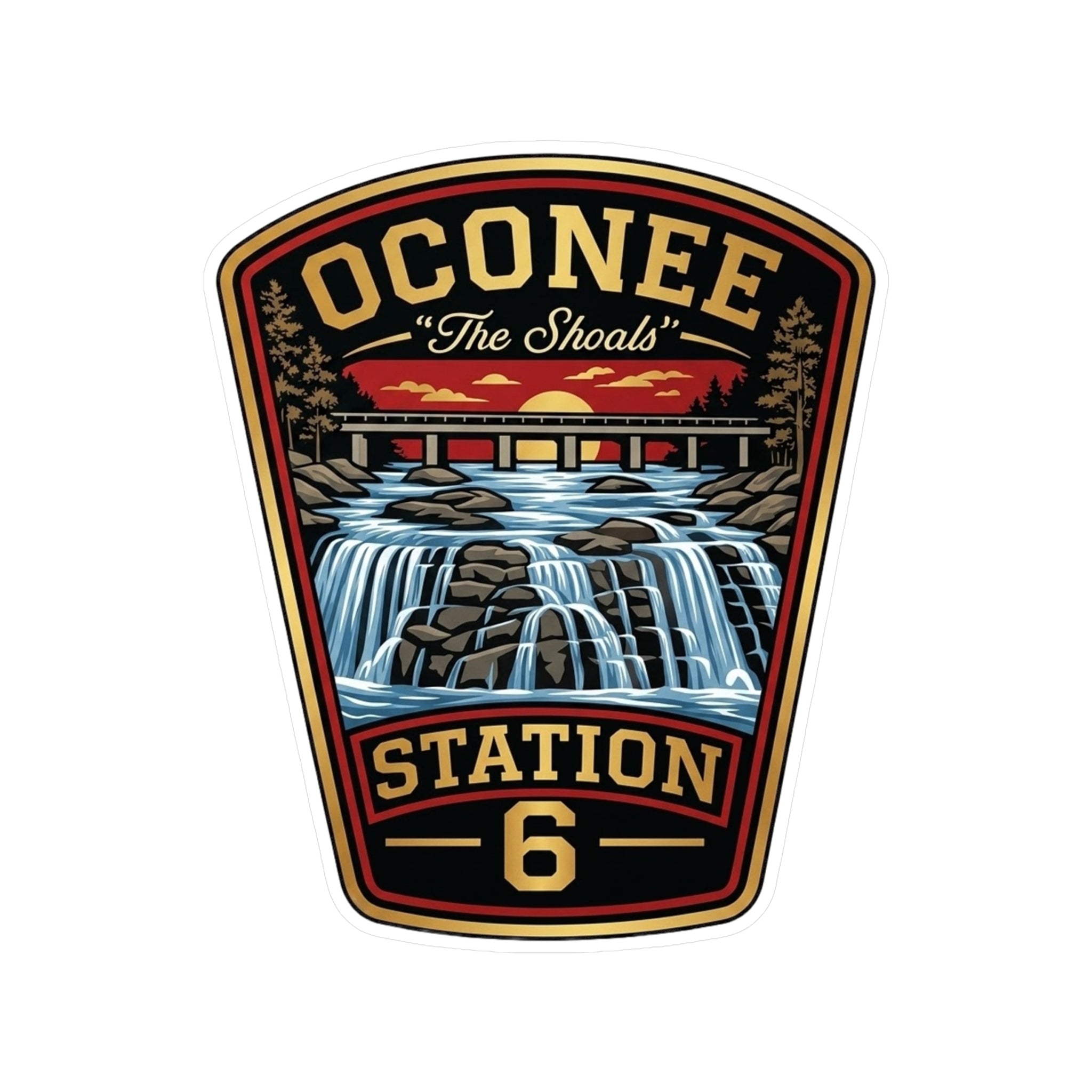 Oconee 'The Shoals' Waterfall Station 6 Vinyl Sticker — alternate view 4