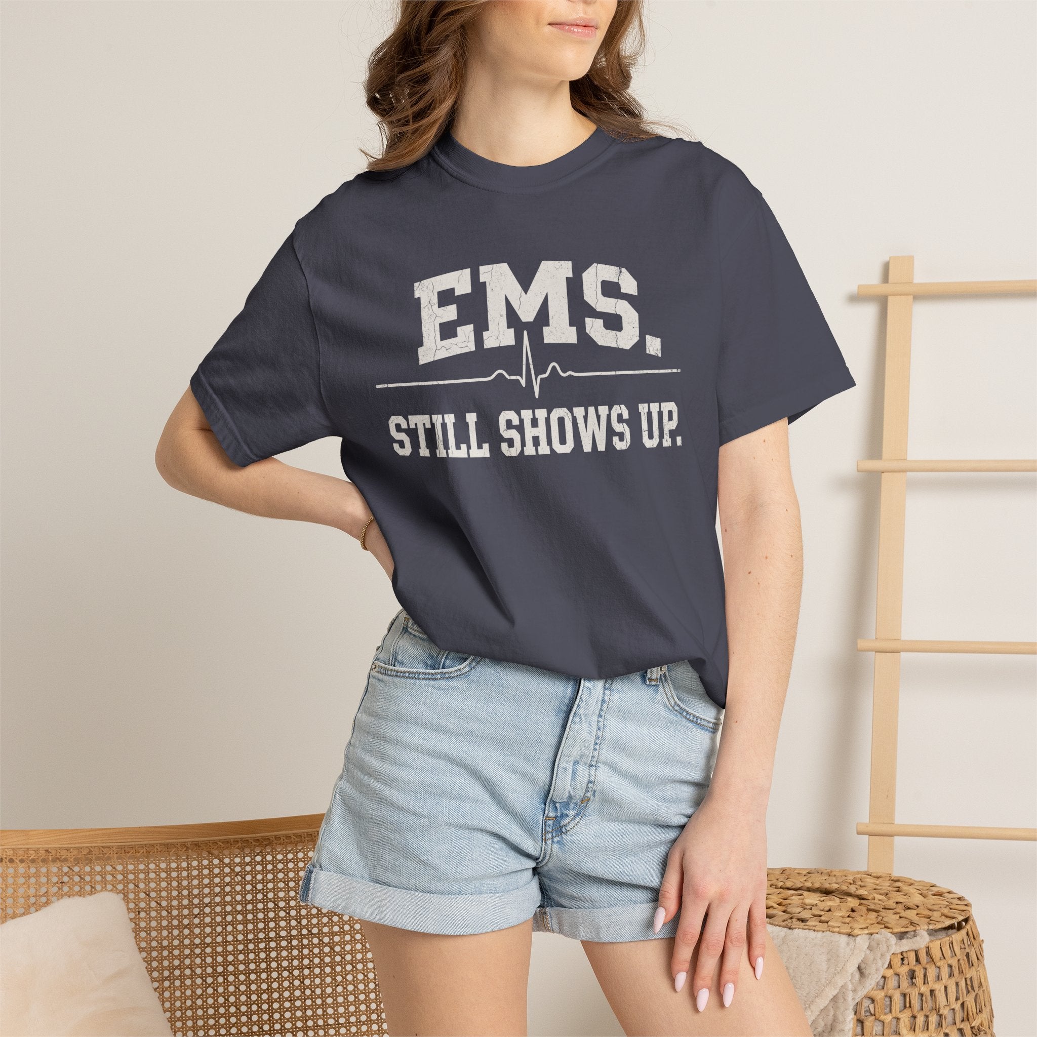 EMS. Still Shows Up tee — alternate view 6