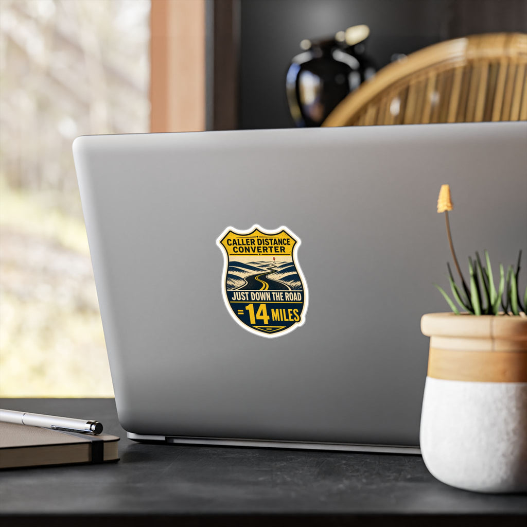 CALLER DISTANCE CONVERTER — Rural Fire & EMS Humor Sticker | Weatherproof Vinyl Decal