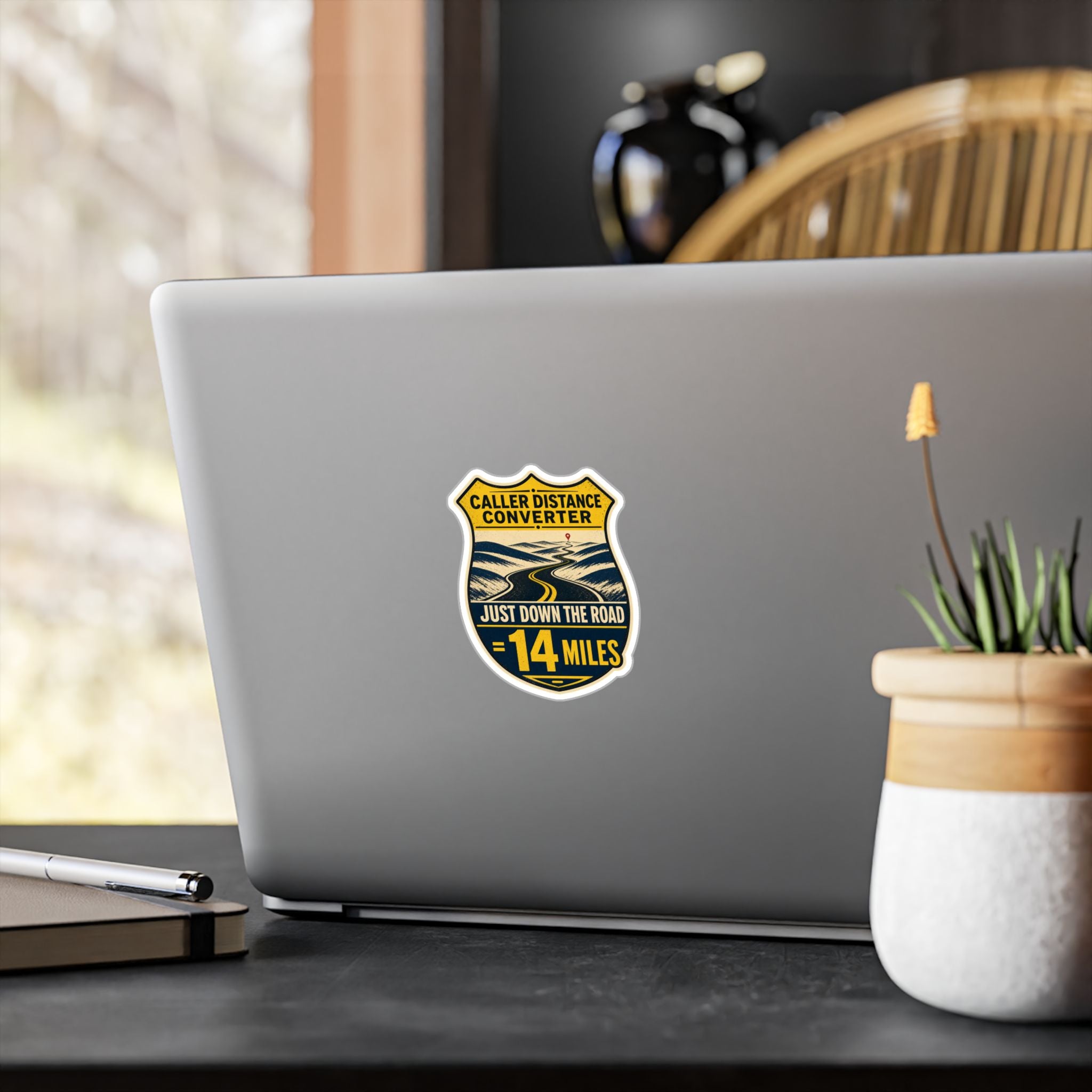 CALLER DISTANCE CONVERTER — Rural Fire & EMS Humor Sticker | Weatherproof Vinyl Decal