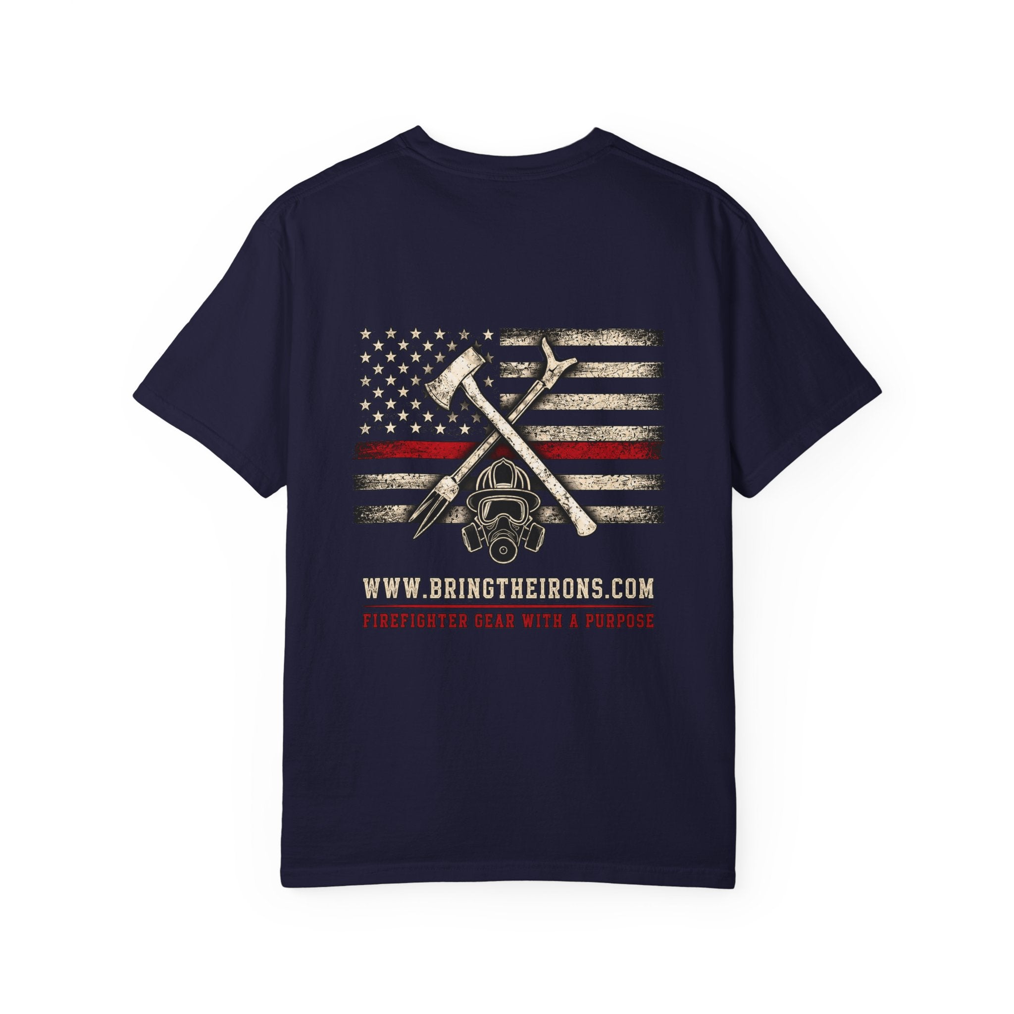Bring the Irons — Thin Red Line Firefighter Tee — Wordmark Front