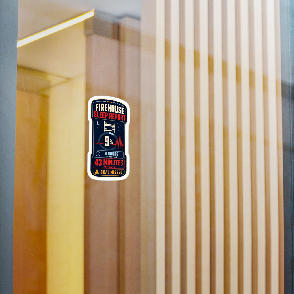 FIREHOUSE SLEEP REPORT — Firefighter Shift Humor Sticker | Weatherproof Vinyl Decal