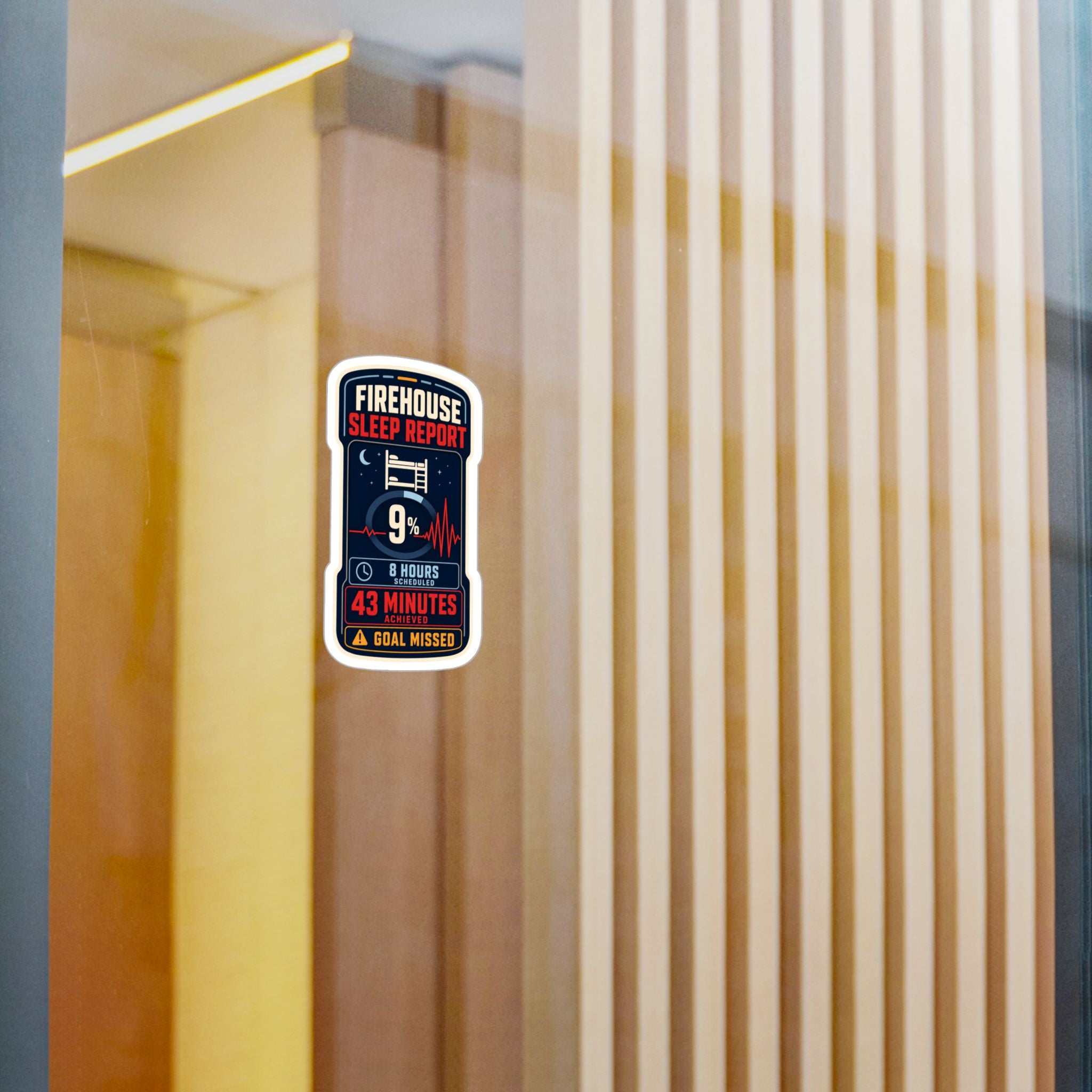 FIREHOUSE SLEEP REPORT — Firefighter Shift Humor Sticker | Weatherproof Vinyl Decal