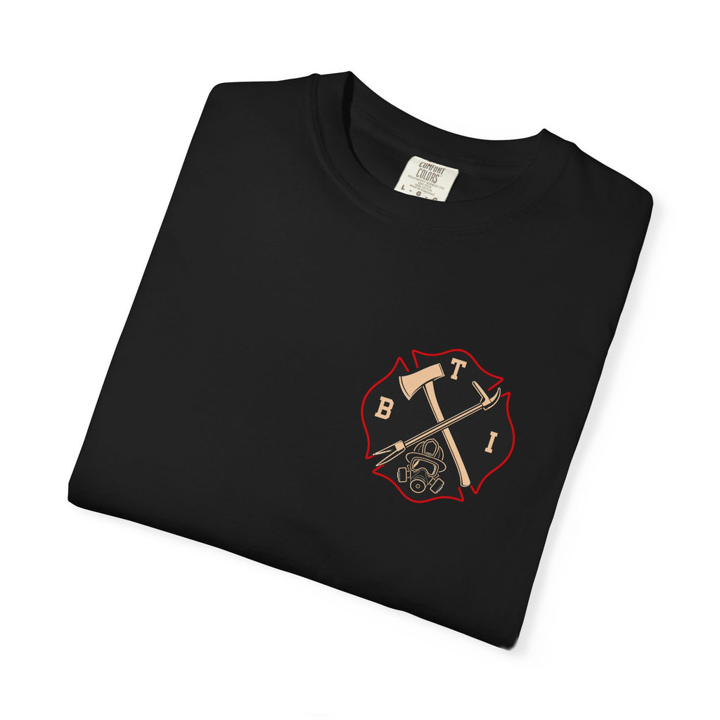 Bring the Irons — Stretch the Line Firefighter Tee