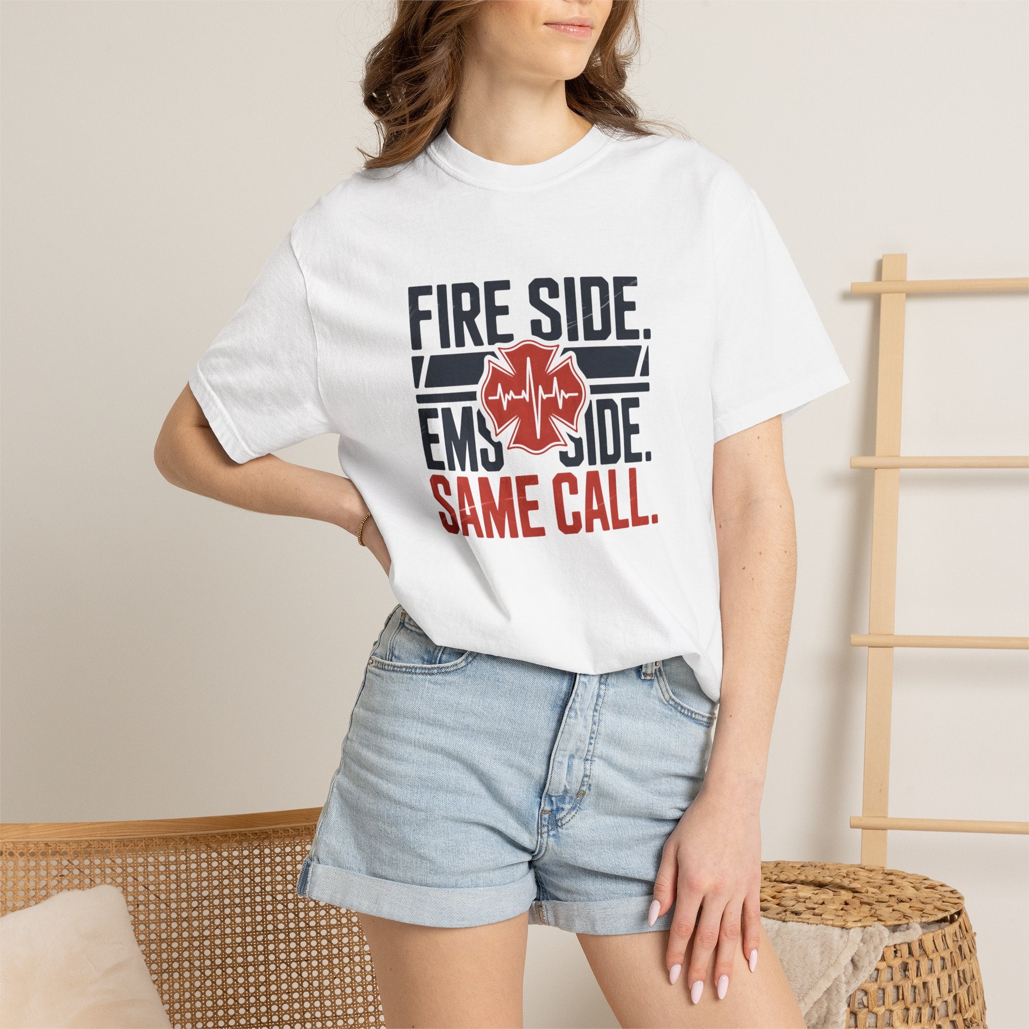Fire Side EMS Side Same Call T-Shirt — alternate view 8