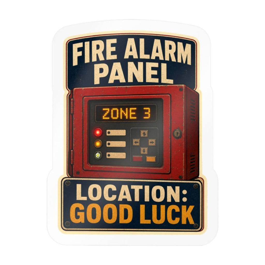 Fire Alarm Panel Zone 3 firefighter alarm-system humor sticker