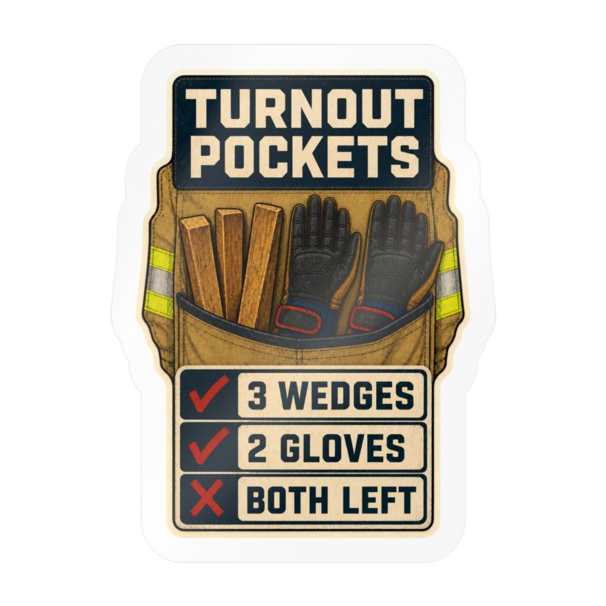 Turnout Pockets firefighter gear humor sticker